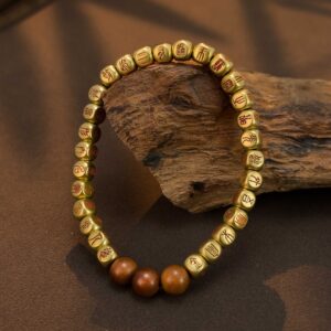 original solid copper seal script “golden light mantra” bracelet: a classic, niche taoist inspired accessory—trendy, unique, and the perfect gift for friends